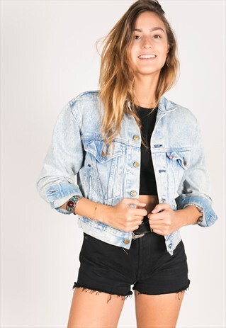 VINTAGE 80S LEVI'S ACID WASH DENIM JACKET / C444