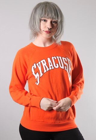 VINTAGE SYRACUSE USA PRINT SWEATSHIRT SMALL