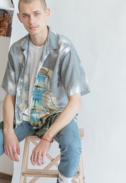 Vintage Y2k Patterned Relaxed Fit Shirt