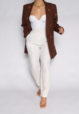 VINTAGE 80'S BROWN HEART BLAZER