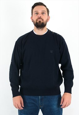Wool Sweater Knit Jumper Crewneck Black Sweatshirt Winter