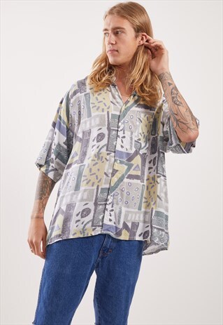 VINTAGE PATTERNED FESTIVAL SHORT SLEEVE SHIRT