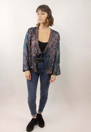 VINTAGE PATTERNED WRAP BLOUSE