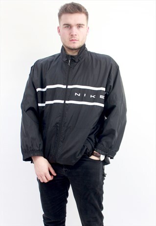 90'S RETRO BLACK & WHITE THIN TRACK JACKET