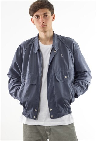 VINTAGE YVES SAINT LAURENT HARRINGTON 90S BLUE
