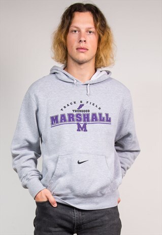VINTAGE 90'S GREY NIKE COLLEGE STYLE SWEATSHIRT HOODIE