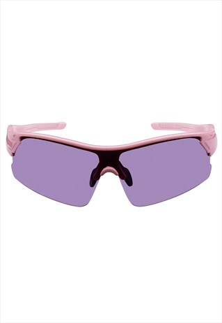 VISOR SUNGLASSES IN PINK WITH GREY MIRRORED LENSES