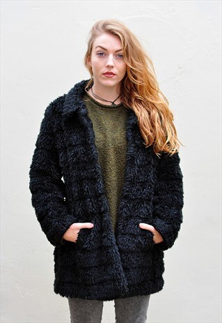 BLACK FAUX FUR JACKET