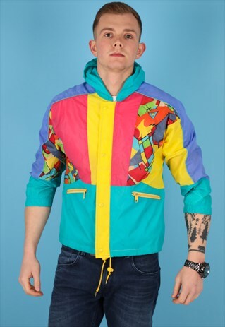 VINTAGE WINDBREAKER JACKET IN MULTI NJ766