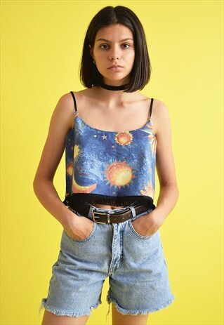90'S STYLE BOHO FESTIVAL ABSTRACT PATTERN PRINT CROP TOP