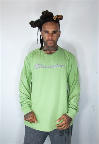 CHAMPION GREEN LIGHTWEIGHT VINTAGE SWEATER