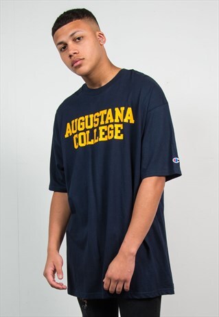 VINTAGE CHAMPION T-SHIRT COLLEGE PRINT
