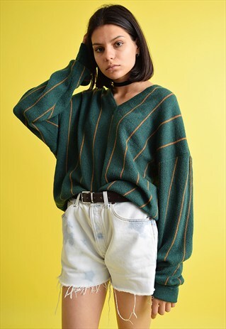 80'S ABSTRACT PATTERN OVERSIZED KNIT LACOSTE JUMPER TOP