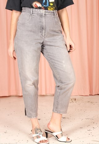 VINTAGE 90S MOM JEANS IN GREY WASH