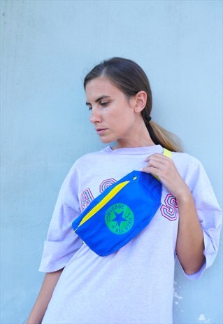VINTAGE 90S CONVERSE BLUE & YELLOW BUM BAG