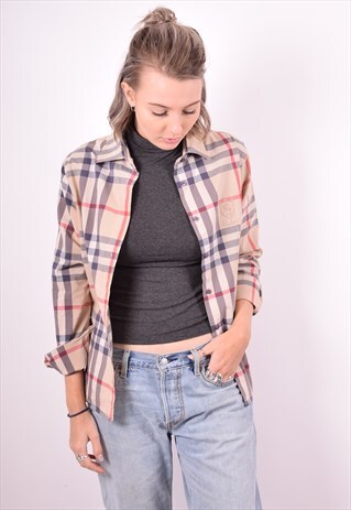 BURBERRY WOMENS VINTAGE SHIRT MEDIUM MULTI 90'S