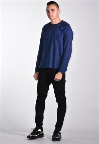 HUGO BOSS EMBROIDERED POCKET LONG SLEEVE TOP