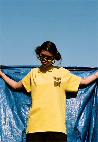 DAISY YELLOW UPS AND DOWNS, SMILES AND FROWNS T-SHIRT