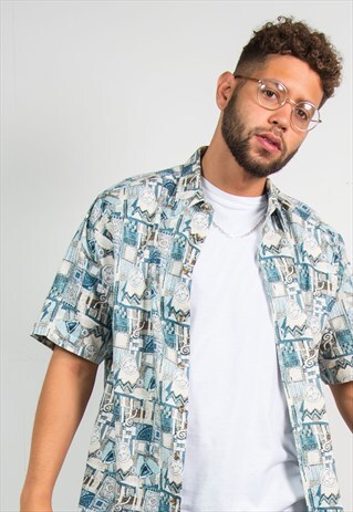 VINTAGE AZTEC PATTERN IBIZA SHIRT