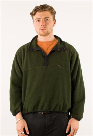 VINTAGE GREEN WOOLRICH BUTTON DOWN FLEECE