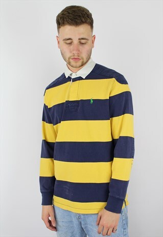RALPH LAUREN STRIPED LS RUGBY POLO SHIRT
