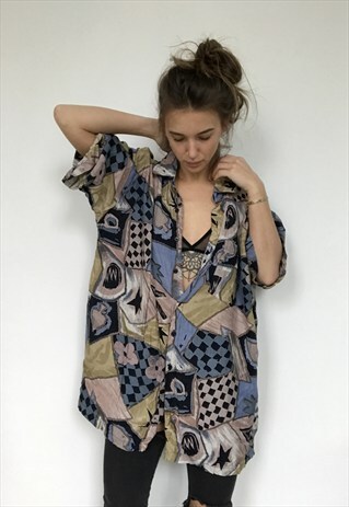 PATTERNED OVERSIZED RETRO VINTAGE UNISEX FESTIVAL SHIRT