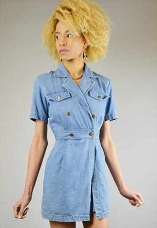 VINTAGE 80'S SHORT SLEEVED PLAYSUIT DRESS