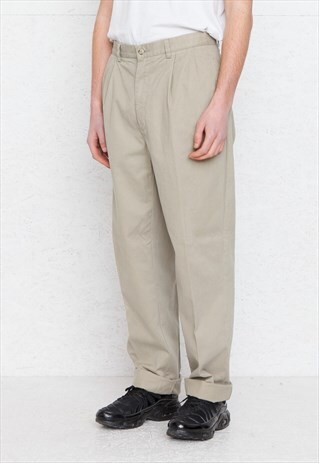 VINTAGE BEIGE POLO RALPH LAUREN TROUSERS BOTTOMS