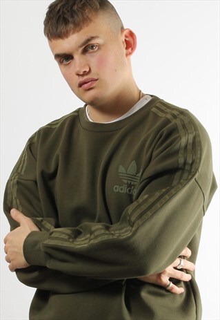 VINTAGE ADIDAS ORIGINALS SWEATSHIRT IN KHAKI