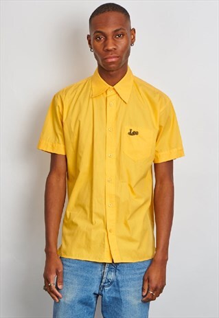 VINTAGE 90'S LEE YELLOW LOGO SHORT SLEEVE SHIRT