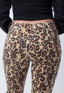 Moschino 90s 3/4 Length Leopard Print Trousers 
