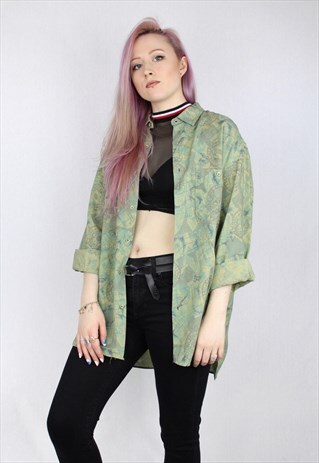 VINTAGE 80S/90S OVERSIZED PATTERNED SHIRT