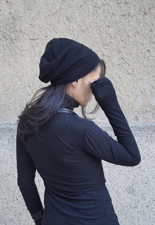 KNIT HAT UNISEX HAT UNISEX HAT BLACK KNIT HAT WINTER F1669