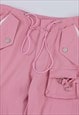 PARACHUTE JOGGERS MULTI POCKET PANTS SKATER TROUSERS IN PINK