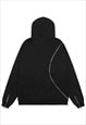 UTILITY HOODIE EXTREME ZIPPER PULLOVER GORPCORE TOP BLACK