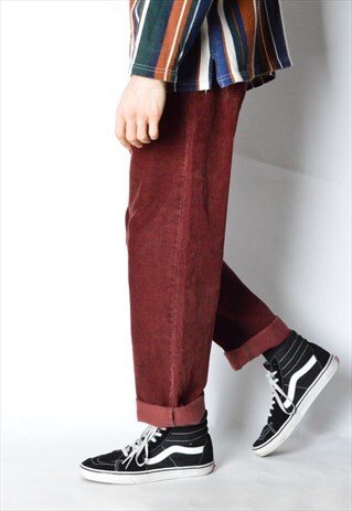 VINTAGE 90S BURGUNDY CORDUROY LEVIS 517 PANTS