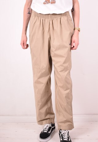 PUMA MENS VINTAGE TRACKSUIT TROUSERS LARGE BROWN 90S