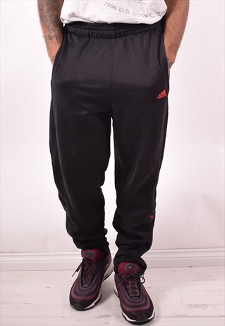NIKE MENS VINTAGE TRACKSUIT TROUSERS LARGE BLACK 90S
