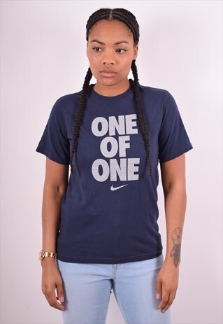 NIKE WOMENS VINTAGE T-SHIRT TOP LARGE BLUE 90S