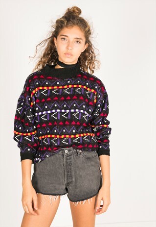 VINTAGE 80S CASUAL KNIT JUMPER / R03074