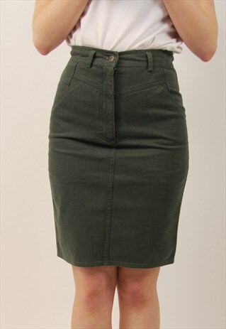 VINTAGE HIGH WAISTED DENIM SKIRT