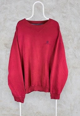 Vintage Red Tommy Hilfiger Sweatshirt Mens XL