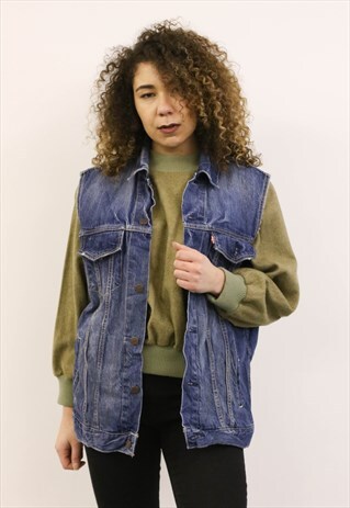 LEVI'S VINTAGE 1980S BLUE DENIM WAISTCOAT