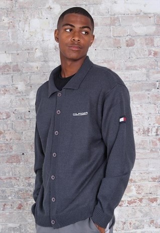VINTAGE TOMMY HILFIGER BACK LOGO JUMPER GREY