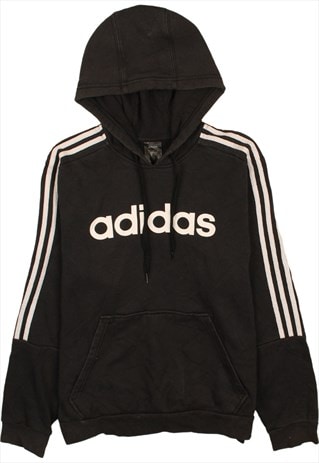 Vintage 90's Adidas Hoodie Spellout Black Large