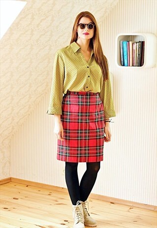 VINTAGE GREEN POLKA DOT SHIRT BLOUSE