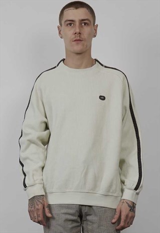 VINTAGE 90'S NIKE RIBBED OFF-WHITE JUMPER