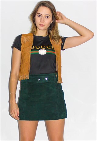 VINTAGE FRINGED WESTERN SUEDE WAIST COAT