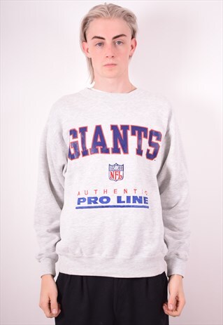NFL MENS VINTAGE GIANTS PROLINE SWEATSHIRT JUMPER MEDIUM GRE