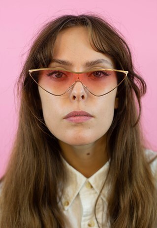 SUNSET SKINNY CAT EYE SUNGLASSES WITH GOLD FRAMES